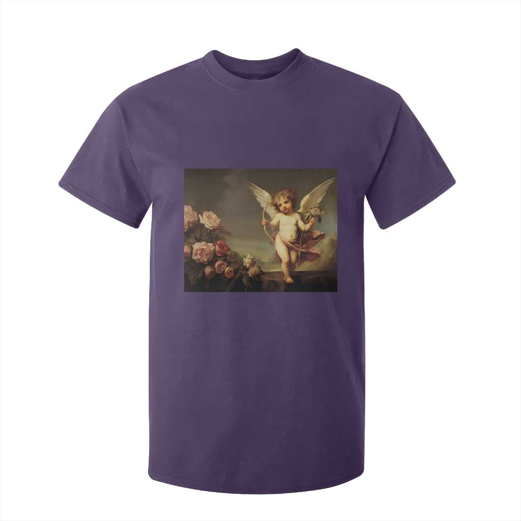 Valentine's Day T Shirt For Kid Cupid Cherubs Art Valentine Angel Rose Garden Aesthetic TS09 Purple Print Your Wear