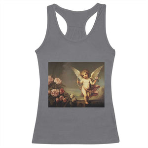 Valentine's Day Racerback Tank Top Cupid Cherubs Art Valentine Angel Rose Garden Aesthetic TS09 Charcoal Print Your Wear