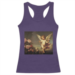 Valentine's Day Racerback Tank Top Cupid Cherubs Art Valentine Angel Rose Garden Aesthetic TS09 Purple Print Your Wear