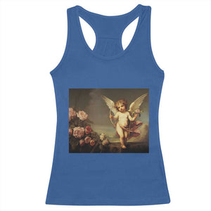 Valentine's Day Racerback Tank Top Cupid Cherubs Art Valentine Angel Rose Garden Aesthetic TS09 Royal Blue Print Your Wear