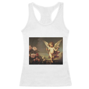 Valentine's Day Racerback Tank Top Cupid Cherubs Art Valentine Angel Rose Garden Aesthetic TS09 White Print Your Wear