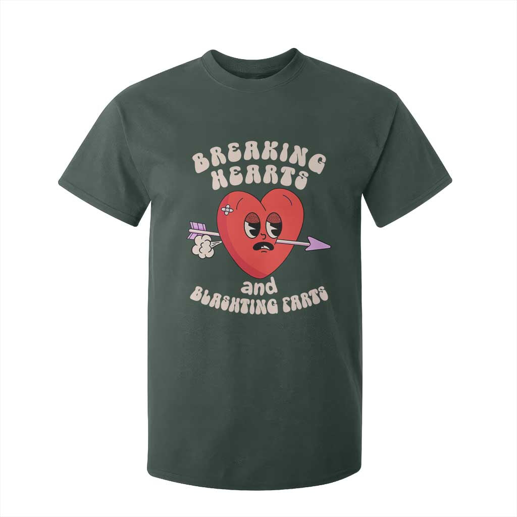 Valentine's Day T Shirt For Kid Breaking Hearts And Blasting Farts TS09 Dark Forest Green Print Your Wear