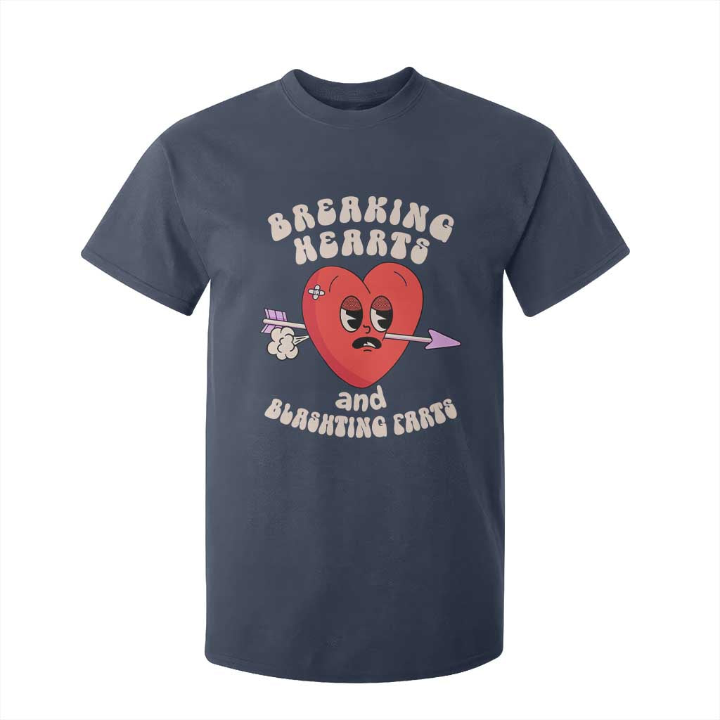 Valentine's Day T Shirt For Kid Breaking Hearts And Blasting Farts TS09 Navy Print Your Wear