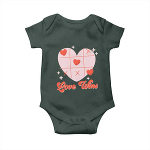 Valentine's Day Baby Onesie Love Always Wins Funny Heart Tic Tac Toe TS09 Print Your Wear