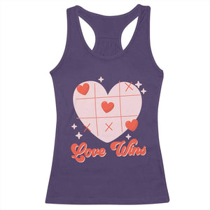 Valentine's Day Racerback Tank Top Love Always Wins Funny Heart Tic Tac Toe TS09 Purple Print Your Wear