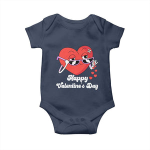 Happy Valentine's Day Cute Heart Bae Funny Salting Hearts Baby Onesie TS09 Navy Print Your Wear