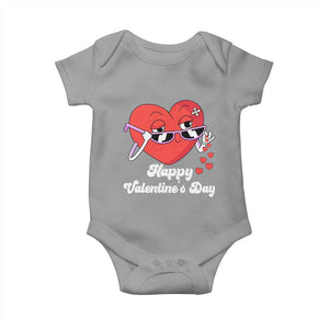 Happy Valentine's Day Cute Heart Bae Funny Salting Hearts Baby Onesie TS09 Sport Gray Print Your Wear