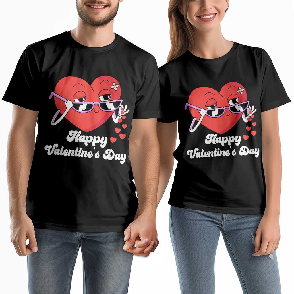 Happy Valentine's Day Cute Heart Bae Funny Salting Hearts Couple Matching T Shirt TS09 Black Print Your Wear