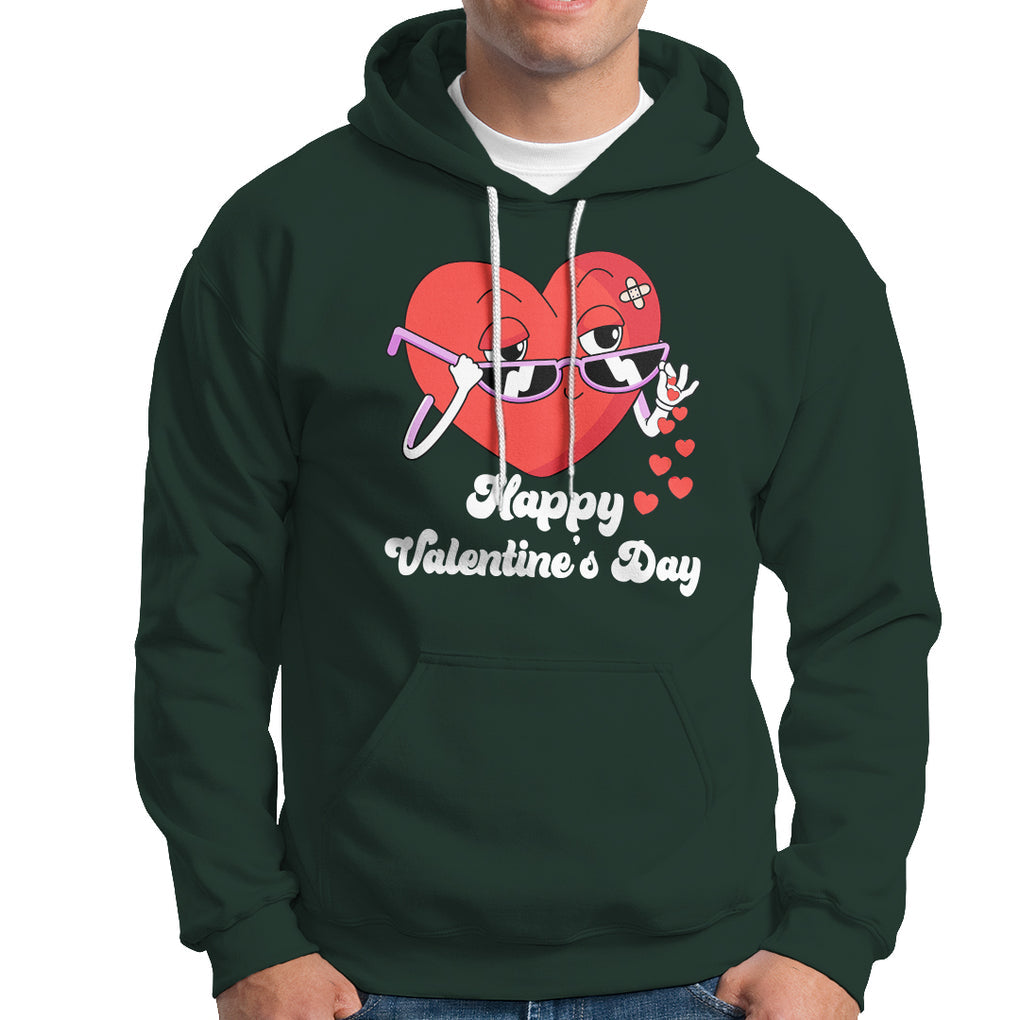 Happy Valentine's Day Cute Heart Bae Funny Salting Hearts Hoodie TS09 Dark Forest Green Printyourwear