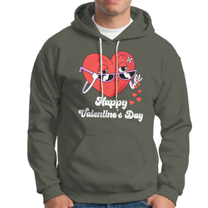 Happy Valentine's Day Cute Heart Bae Funny Salting Hearts Hoodie TS09 Military Green Printyourwear