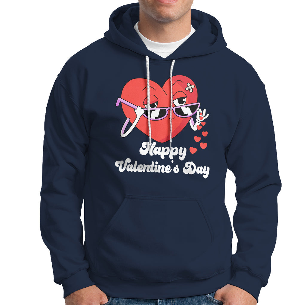 Happy Valentine's Day Cute Heart Bae Funny Salting Hearts Hoodie TS09 Navy Printyourwear