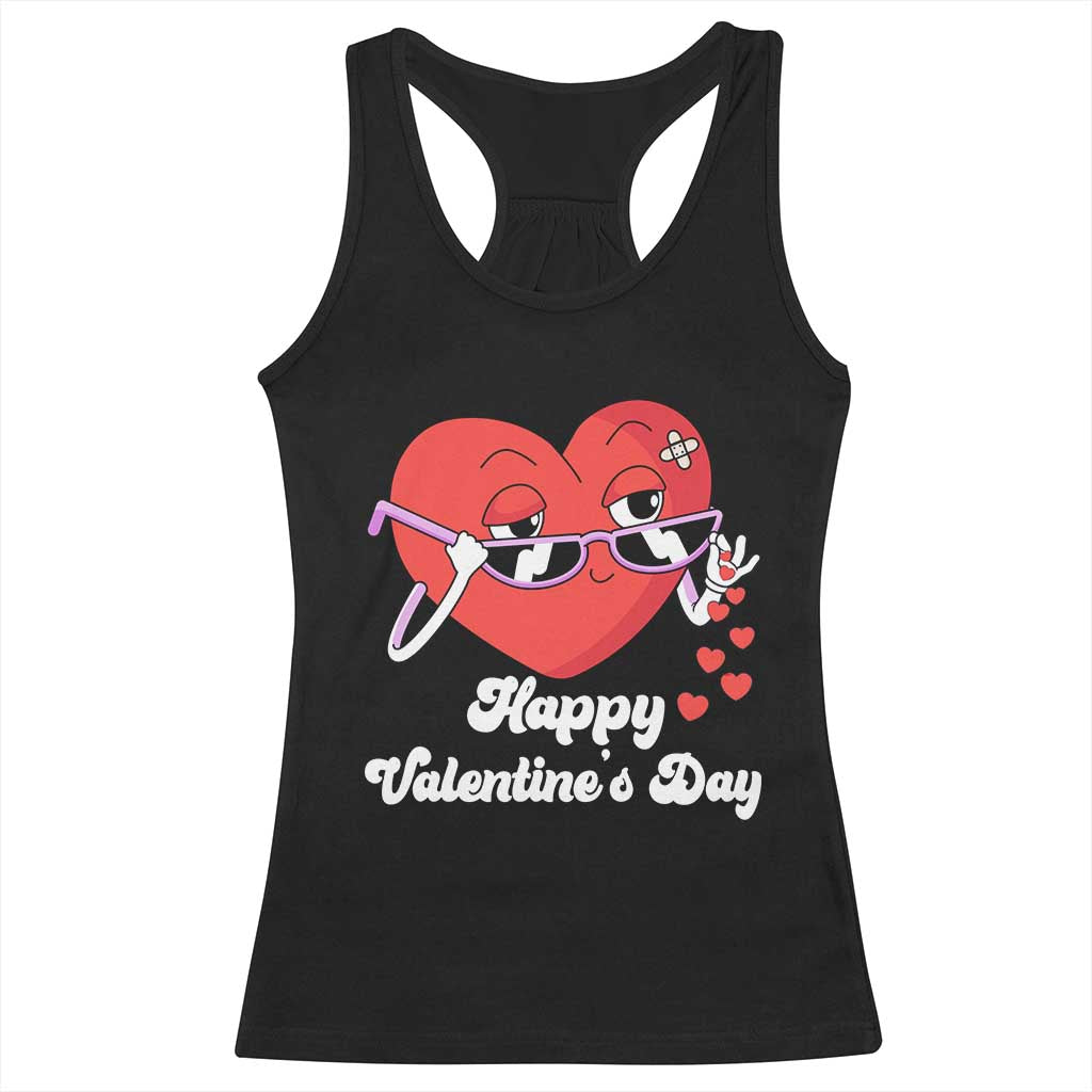 Happy Valentine's Day Cute Heart Bae Funny Salting Hearts Racerback Tank Top TS09 Black Print Your Wear