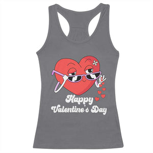 Happy Valentine's Day Cute Heart Bae Funny Salting Hearts Racerback Tank Top TS09 Charcoal Print Your Wear