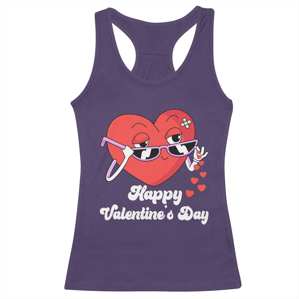 Happy Valentine's Day Cute Heart Bae Funny Salting Hearts Racerback Tank Top TS09 Purple Print Your Wear
