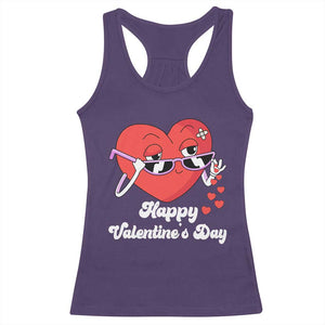 Happy Valentine's Day Cute Heart Bae Funny Salting Hearts Racerback Tank Top TS09 Purple Print Your Wear