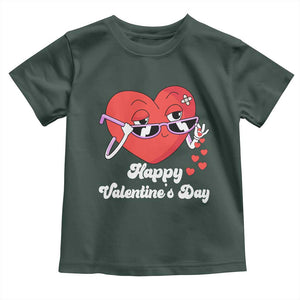 Happy Valentine's Day Cute Heart Bae Funny Salting Hearts Toddler T Shirt TS09 Dark Forest Green Print Your Wear