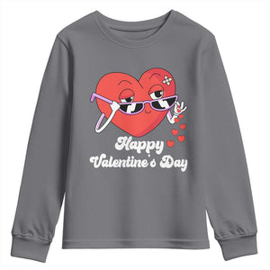 Happy Valentine's Day Cute Heart Bae Funny Salting Hearts Youth Sweatshirt TS09 Charcoal Print Your Wear