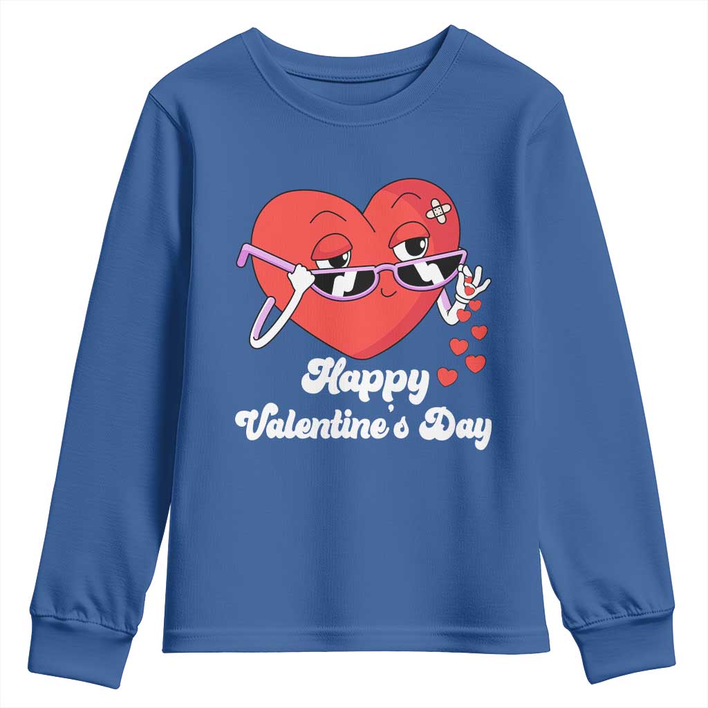 Happy Valentine's Day Cute Heart Bae Funny Salting Hearts Youth Sweatshirt TS09 Royal Blue Print Your Wear