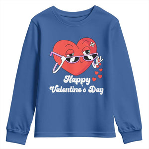 Happy Valentine's Day Cute Heart Bae Funny Salting Hearts Youth Sweatshirt TS09 Royal Blue Print Your Wear