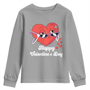 Happy Valentine's Day Cute Heart Bae Funny Salting Hearts Youth Sweatshirt TS09 Sport Gray Print Your Wear