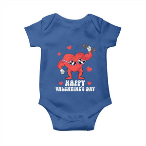Happy Valentine's Day Gymer Heart Weightlifting Funny Deadlift Fitness Baby Onesie TS09 Royal Blue Print Your Wear