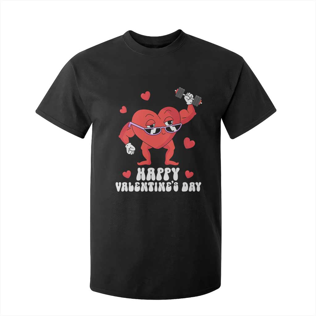 Happy Valentine's Day Gymer Heart Weightlifting Funny Deadlift Fitness T Shirt For Kid TS09 Black Print Your Wear