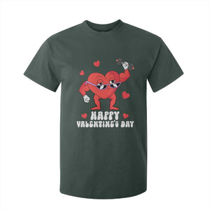 Happy Valentine's Day Gymer Heart Weightlifting Funny Deadlift Fitness T Shirt For Kid TS09 Dark Forest Green Print Your Wear