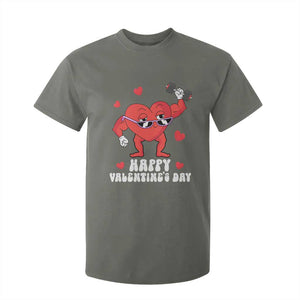 Happy Valentine's Day Gymer Heart Weightlifting Funny Deadlift Fitness T Shirt For Kid TS09 Military Green Print Your Wear