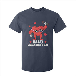 Happy Valentine's Day Gymer Heart Weightlifting Funny Deadlift Fitness T Shirt For Kid TS09 Navy Print Your Wear