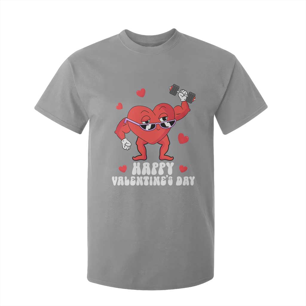 Happy Valentine's Day Gymer Heart Weightlifting Funny Deadlift Fitness T Shirt For Kid TS09 Sport Gray Print Your Wear
