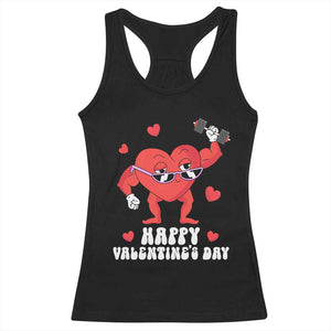 Happy Valentine's Day Gymer Heart Weightlifting Funny Deadlift Fitness Racerback Tank Top TS09 Black Print Your Wear