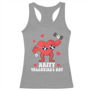 Happy Valentine's Day Gymer Heart Weightlifting Funny Deadlift Fitness Racerback Tank Top TS09 Sport Gray Print Your Wear