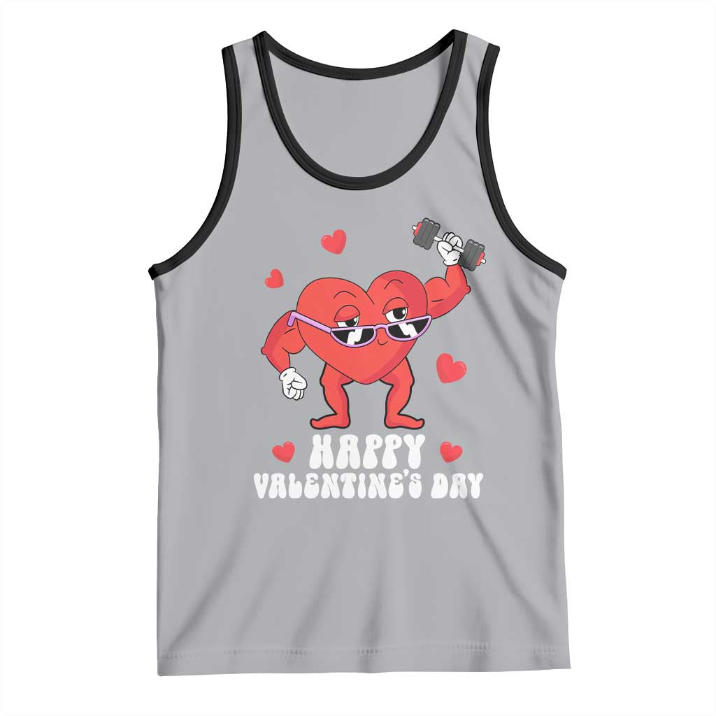 Happy Valentine's Day Gymer Heart Weightlifting Funny Deadlift Fitness Tank Top TS09 Athletic Heather Black Print Your Wear