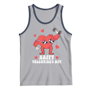 Happy Valentine's Day Gymer Heart Weightlifting Funny Deadlift Fitness Tank Top TS09 Athletic Heather Navy Print Your Wear