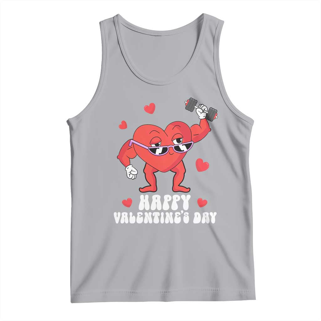 Happy Valentine's Day Gymer Heart Weightlifting Funny Deadlift Fitness Tank Top TS09 Athletic Heather Print Your Wear