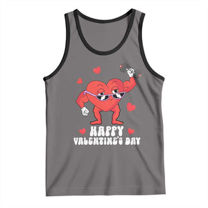 Happy Valentine's Day Gymer Heart Weightlifting Funny Deadlift Fitness Tank Top TS09 Deep Heather Black Print Your Wear