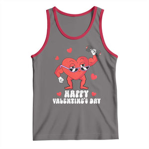 Happy Valentine's Day Gymer Heart Weightlifting Funny Deadlift Fitness Tank Top TS09 Deep Heather Red Print Your Wear