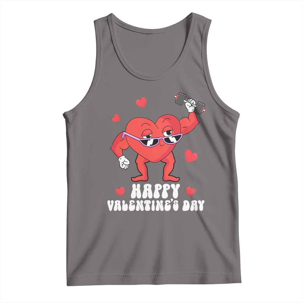 Happy Valentine's Day Gymer Heart Weightlifting Funny Deadlift Fitness Tank Top TS09 Deep Heather Print Your Wear