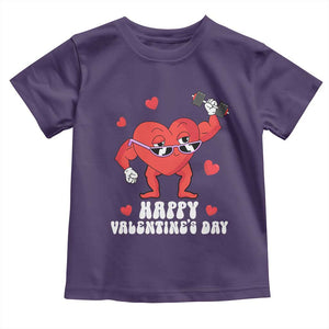 Happy Valentine's Day Gymer Heart Weightlifting Funny Deadlift Fitness Toddler T Shirt TS09 Purple Print Your Wear