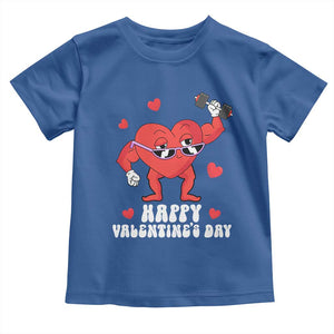 Happy Valentine's Day Gymer Heart Weightlifting Funny Deadlift Fitness Toddler T Shirt TS09 Royal Blue Print Your Wear