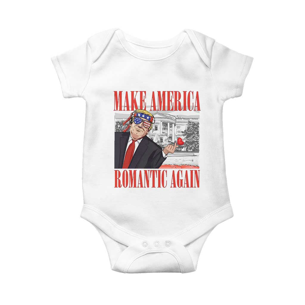 Funny Valentine's Day Trump Baby Onesie Make America Romantic Again TS09 White Print Your Wear