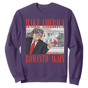 Funny Valentine's Day Trump Sweatshirt Make America Romantic Again TS09 Purple Print Your Wear