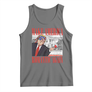 Funny Valentine's Day Trump Tank Top Make America Romantic Again TS09 Black Heather Print Your Wear