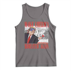 Funny Valentine's Day Trump Tank Top Make America Romantic Again TS09 Deep Heather Print Your Wear