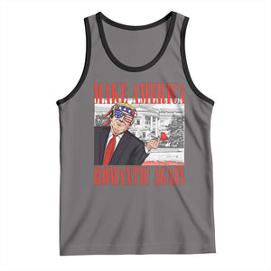 Funny Valentine's Day Trump Tank Top Make America Romantic Again TS09 Deep Heather Black Print Your Wear