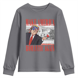 Funny Valentine's Day Trump Youth Sweatshirt Make America Romantic Again TS09 Charcoal Print Your Wear