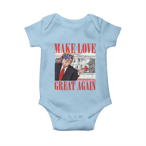 Funny Valentine's Day Trump Baby Onesie Make Love Great Again TS09 Light Blue Print Your Wear