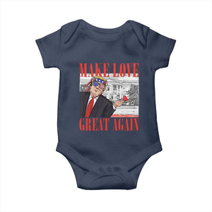 Funny Valentine's Day Trump Baby Onesie Make Love Great Again TS09 Navy Print Your Wear