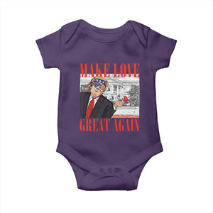 Funny Valentine's Day Trump Baby Onesie Make Love Great Again TS09 Purple Print Your Wear