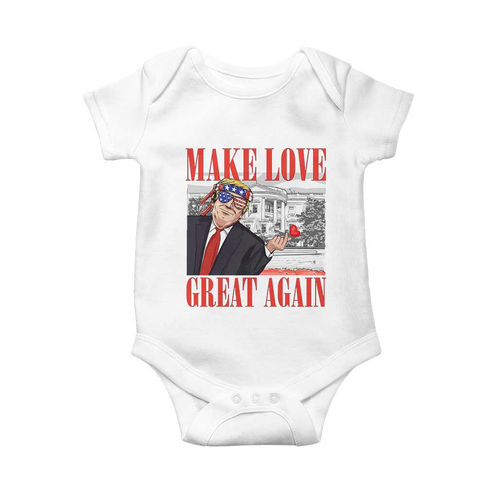 Funny Valentine's Day Trump Baby Onesie Make Love Great Again TS09 White Print Your Wear